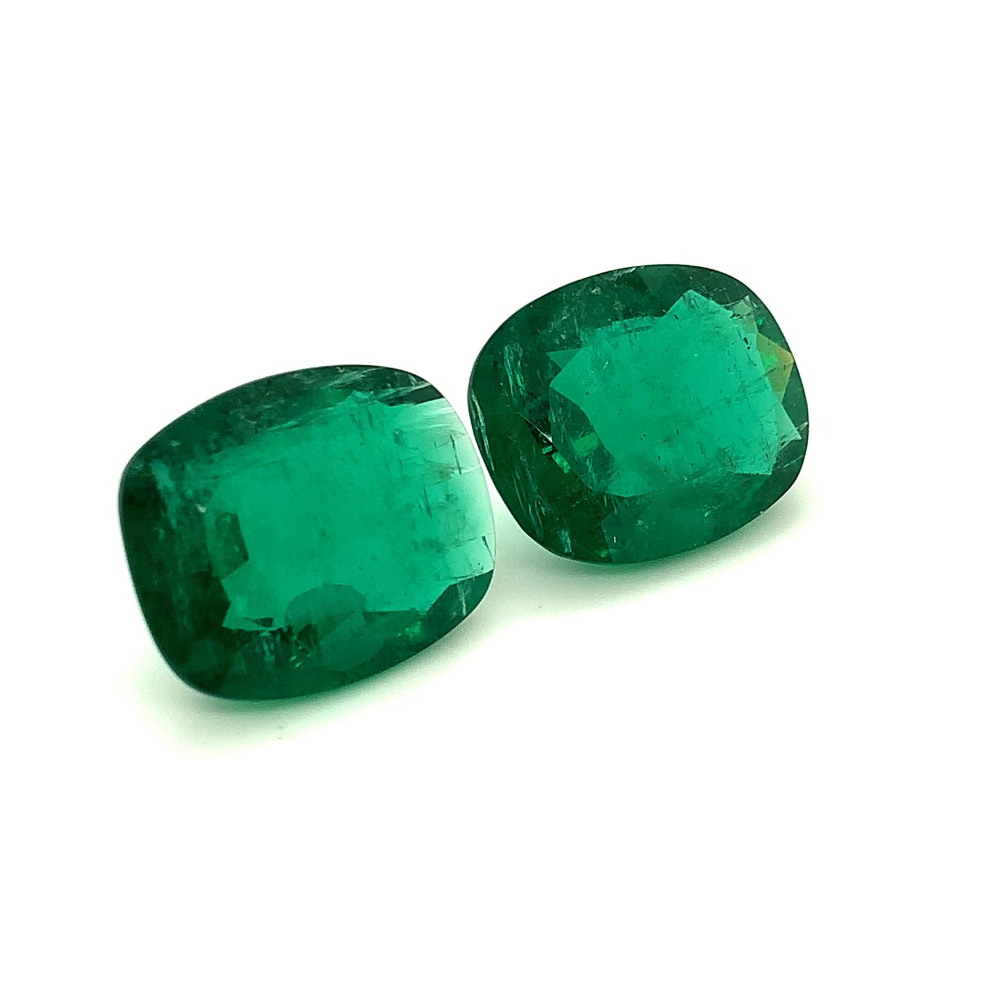 25.02x20.05x9.60mm Cushion Emerald (2 pc 62.44 ct)