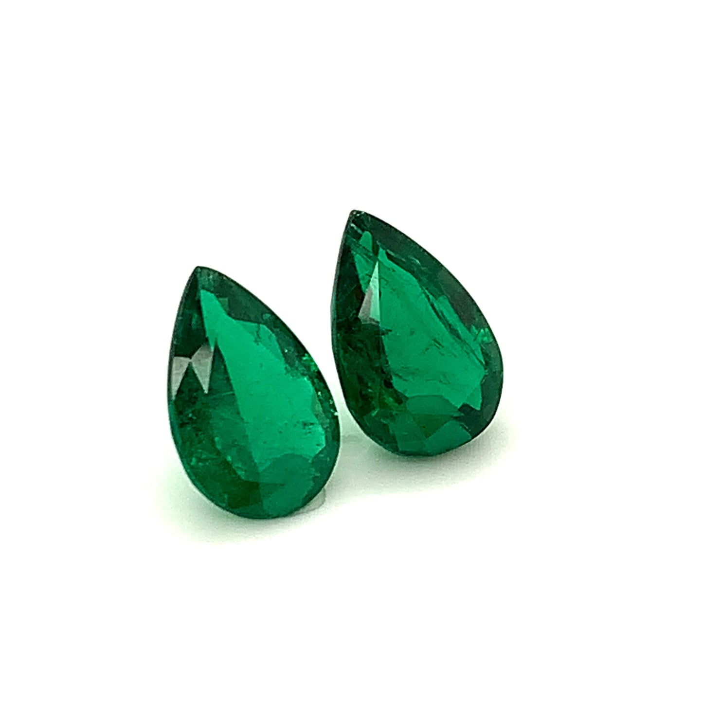 14.54x9.66x5.79mm Pear-shaped Emerald (2 pc 8.46 ct)