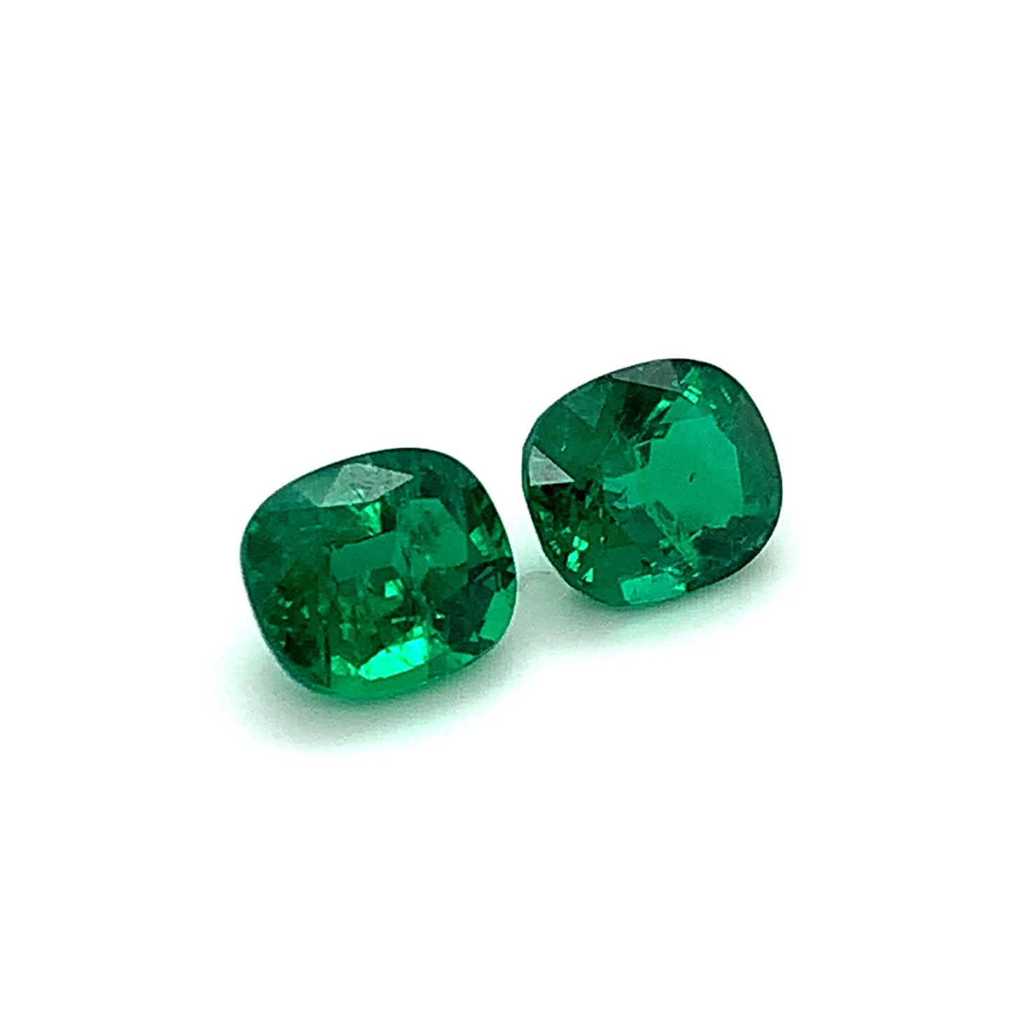 10.79x9.28x7.09mm Cushion Emerald (2 pc 8.64 ct)