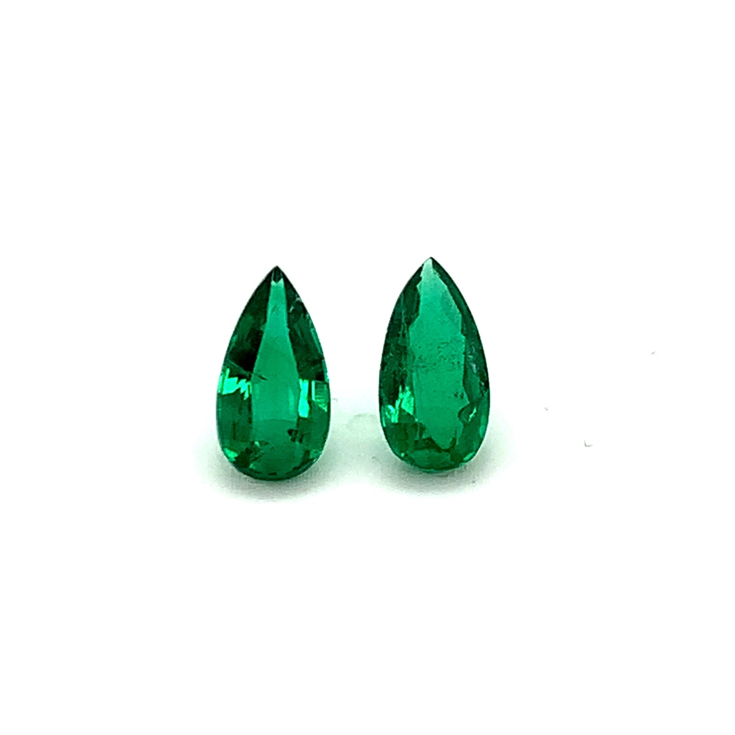 12.00x6.05x3.87mm Pear-shaped Emerald (2 pc 3.31 ct)