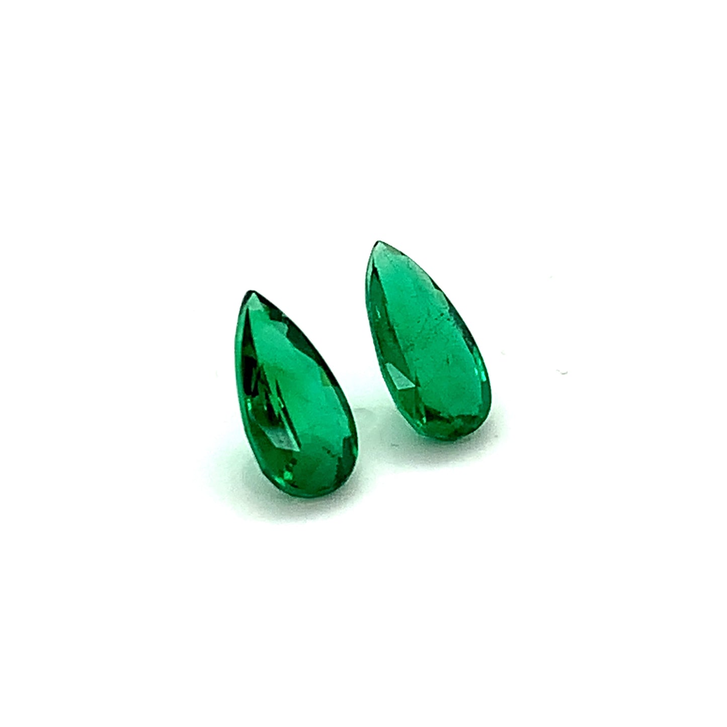 12.00x6.05x3.87mm Pear-shaped Emerald (2 pc 3.31 ct)