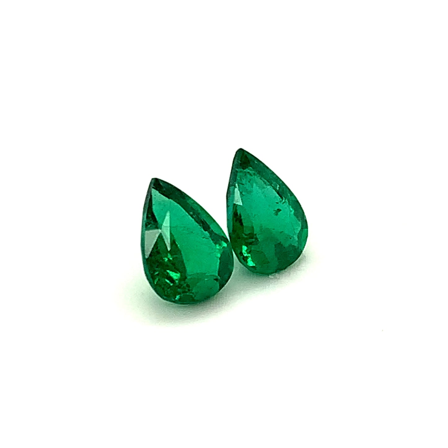 11.55x8.21x5.48mm Pear-shaped Emerald (2 pc 5.42 ct)